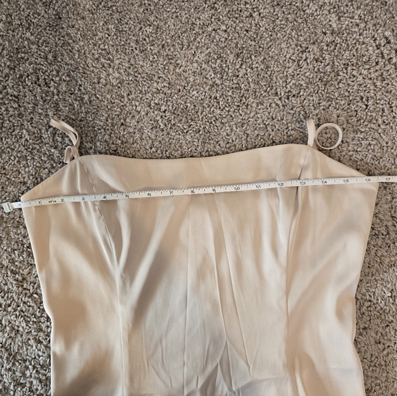 Aritzia Sunday Best Satin Cream Mini Dress Size 8 - Picture 7 of 12